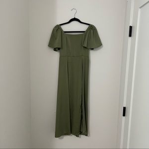 SHEIN: Satin Split Shirred Back A-Line Dress